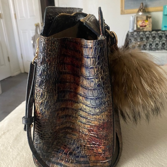 Brahmin Cedar Finley Carryall🤎💙 RARE HTF💎 - Picture 3 of 12